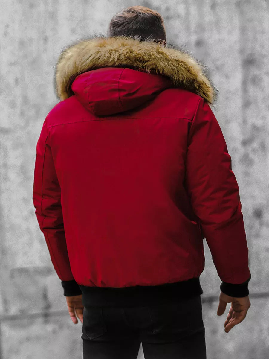 Bomber style winter burgundy men's jacket Lemor