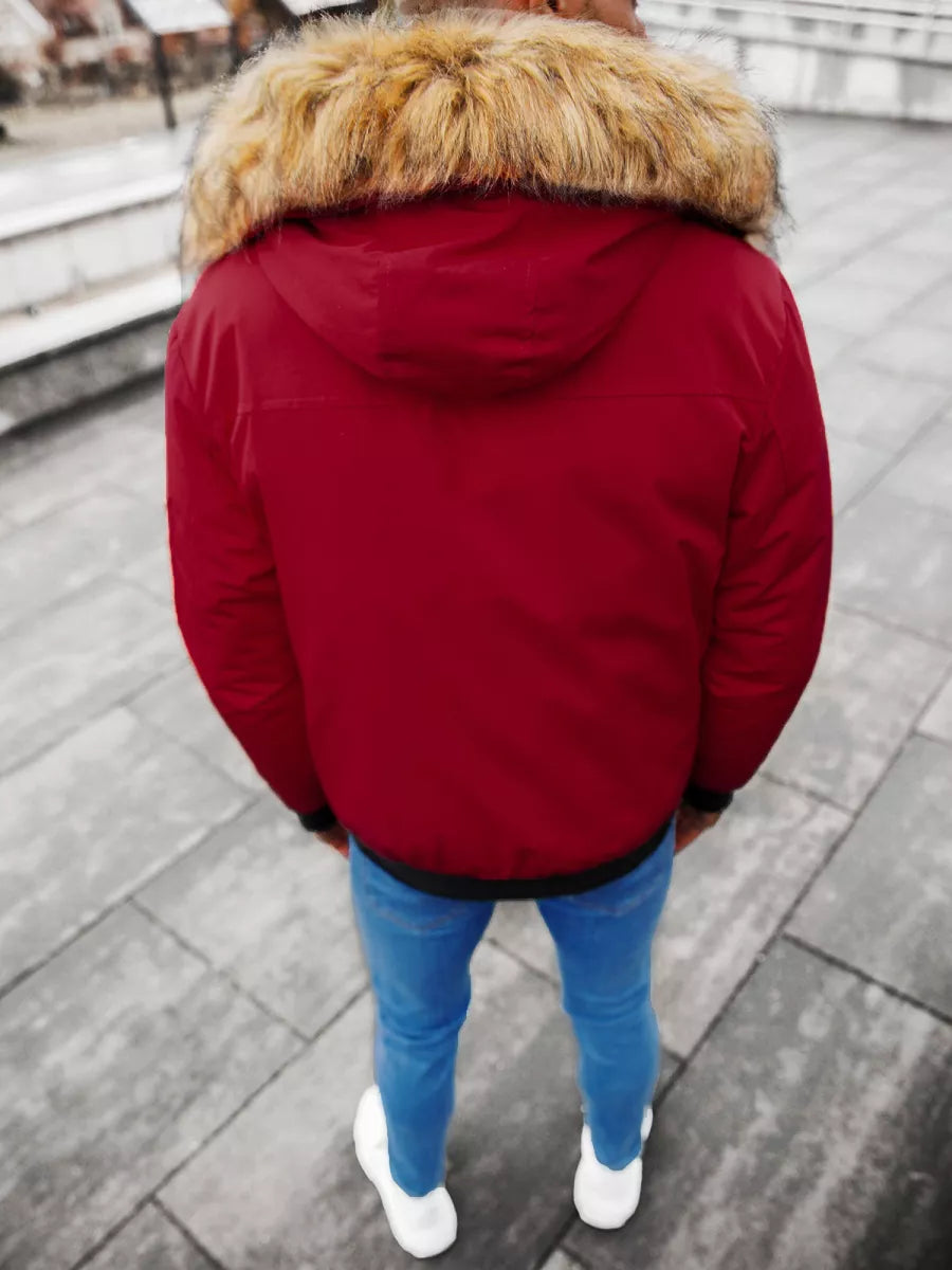 Bomber style winter burgundy men's jacket Lemor