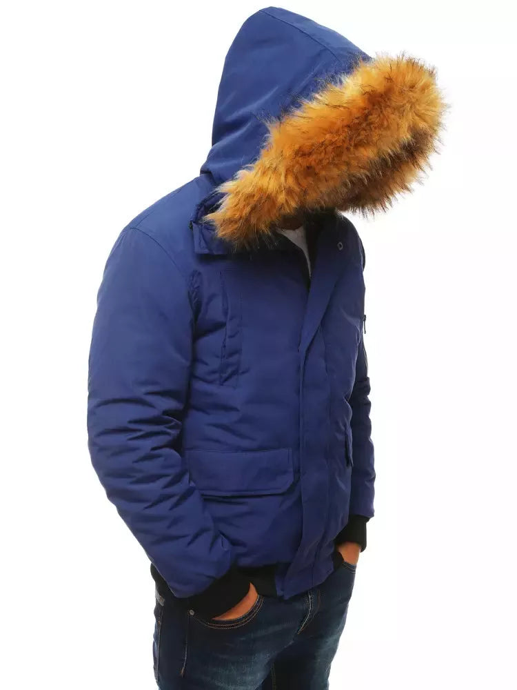 Bomber style winter dark blue men's jacket Lemor