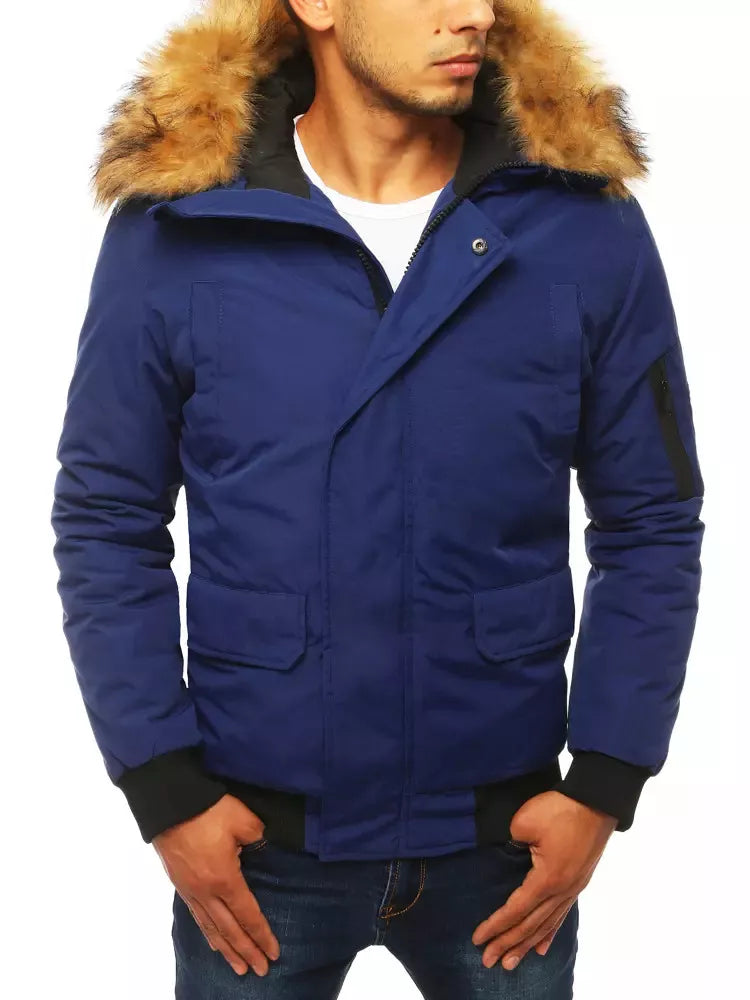 Bomber style winter dark blue men's jacket Lemor