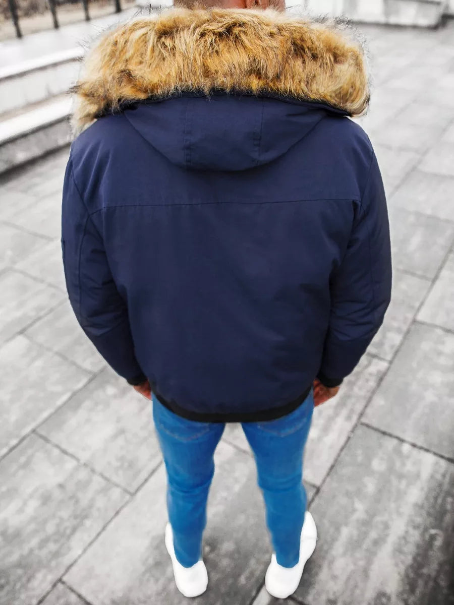 Bomber style winter dark blue men's jacket Lemor