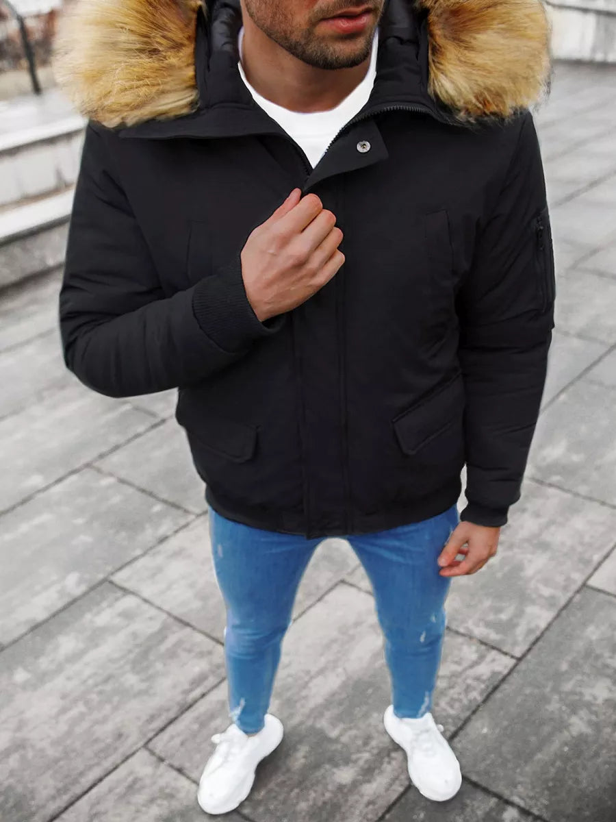 Bomber style winter black men's jacket Lemor
