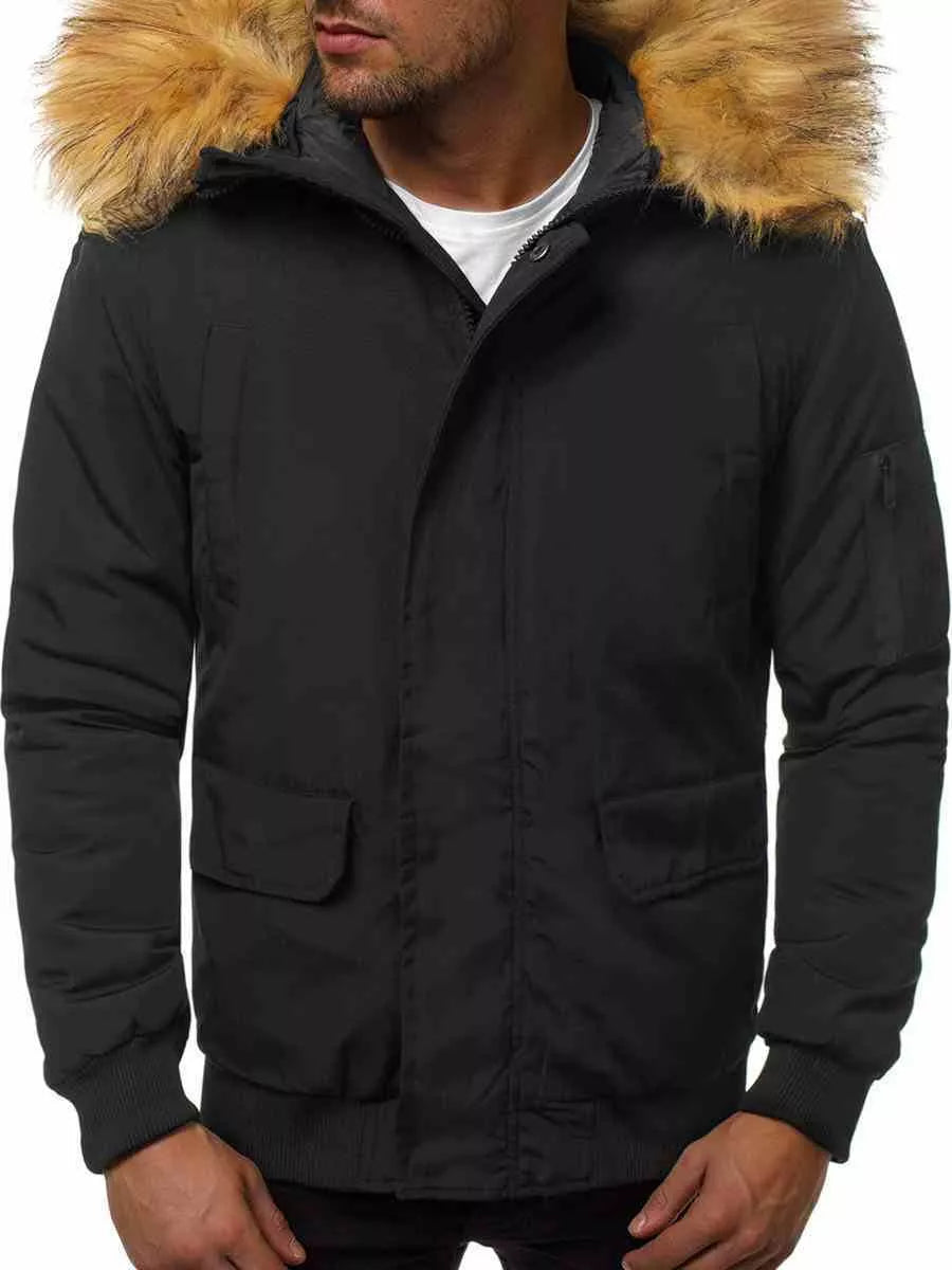 Bomber style winter black men's jacket Lemor