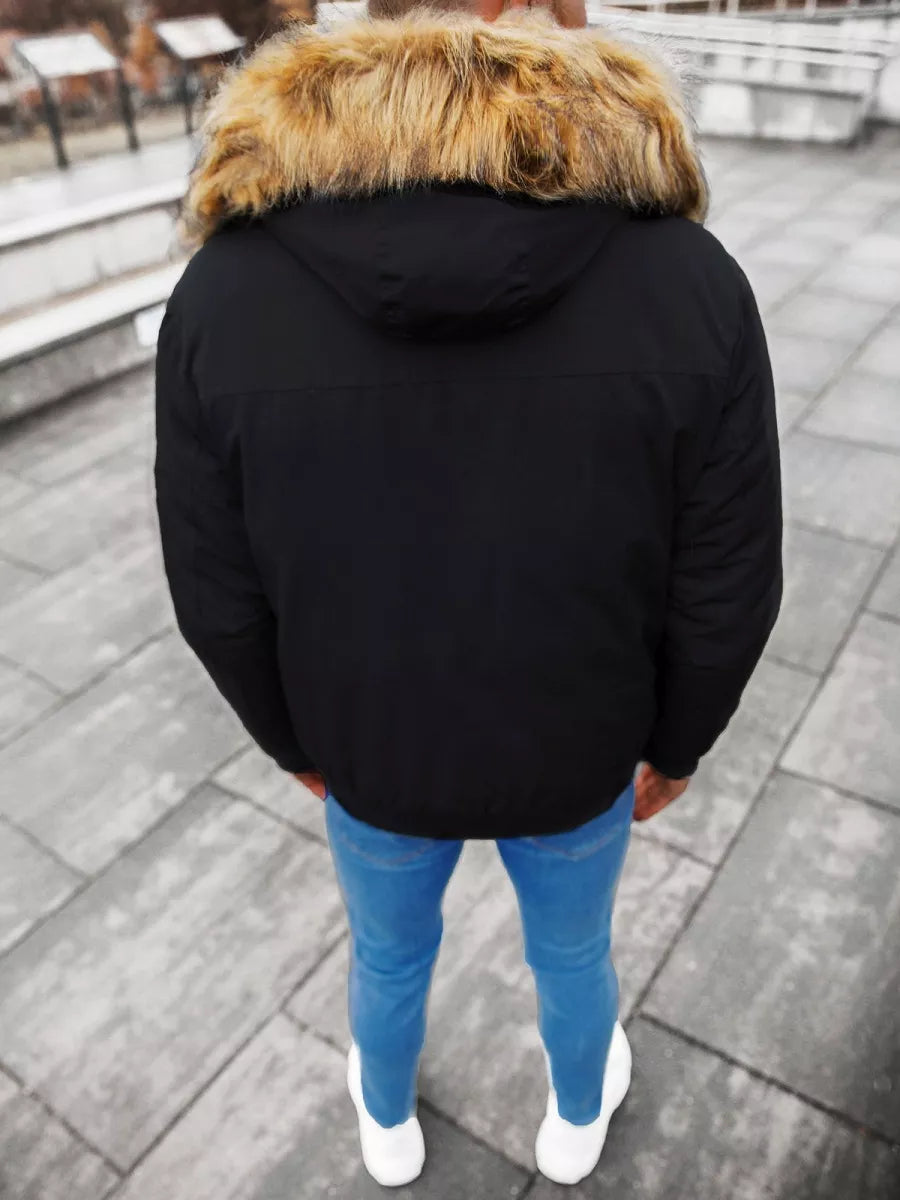 Bomber style winter black men's jacket Lemor