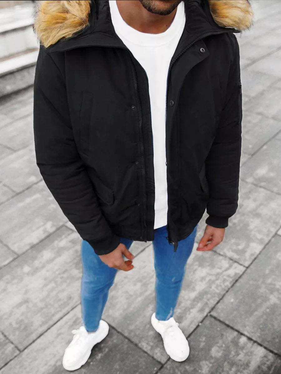 Bomber style winter black men's jacket Lemor