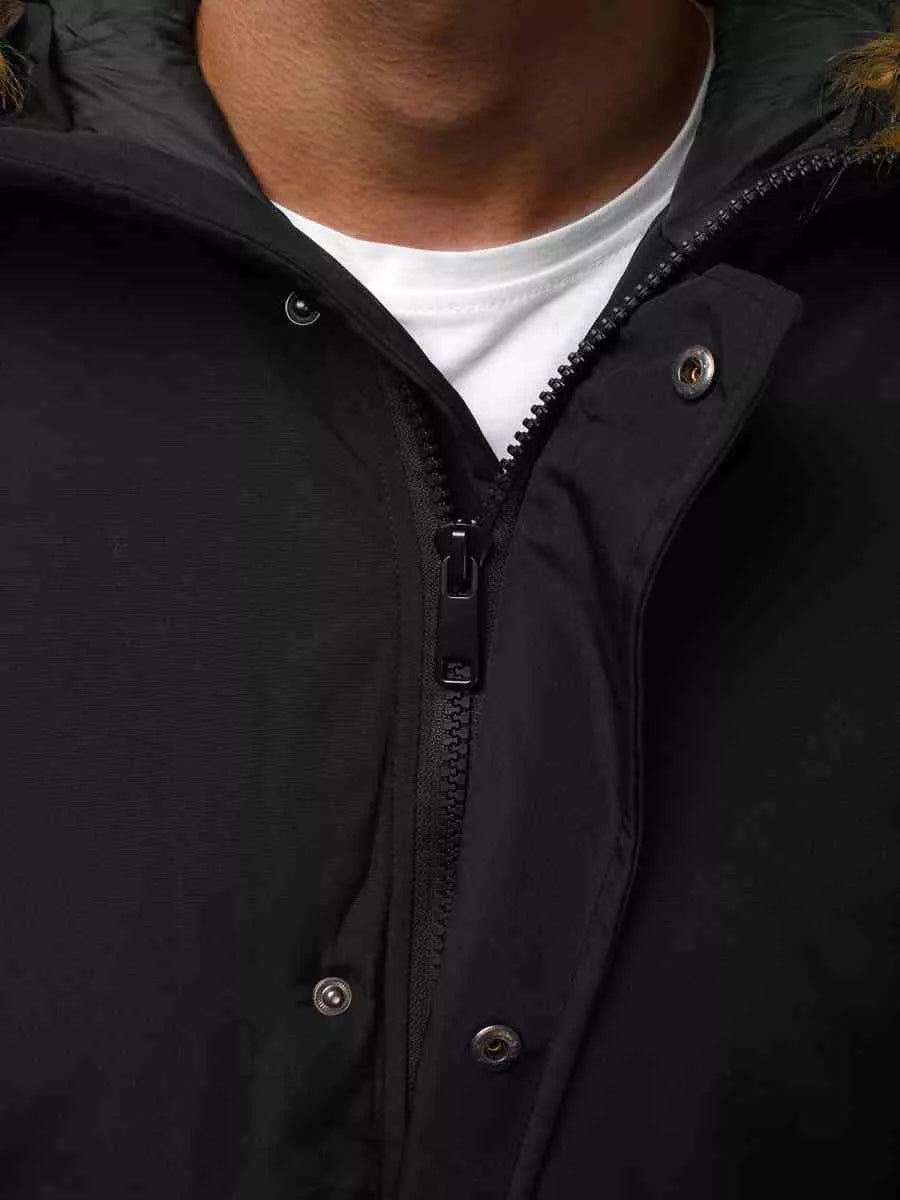 Bomber style winter black men's jacket Lemor