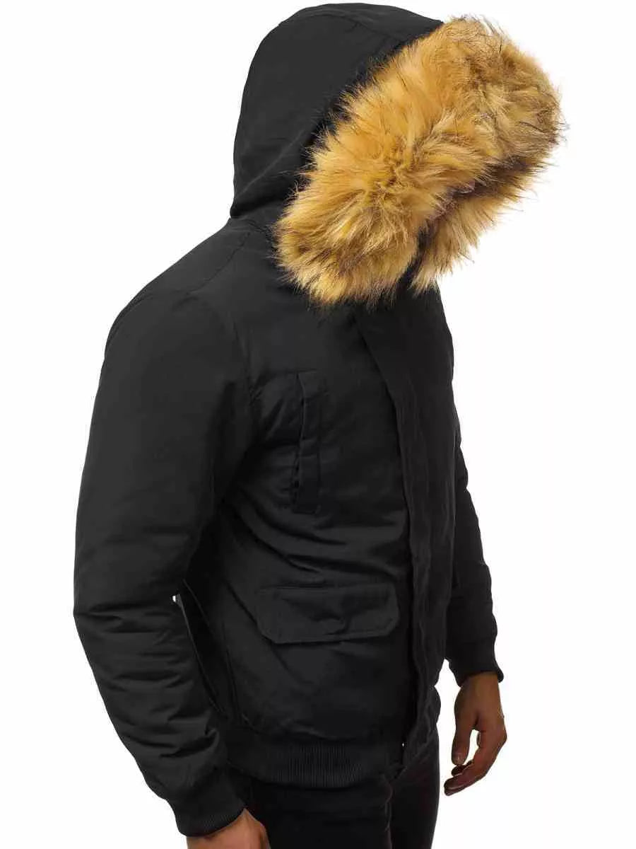 Bomber style winter black men's jacket Lemor