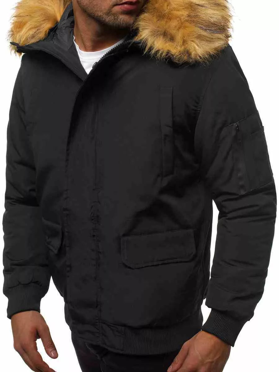 Bomber style winter black men's jacket Lemor