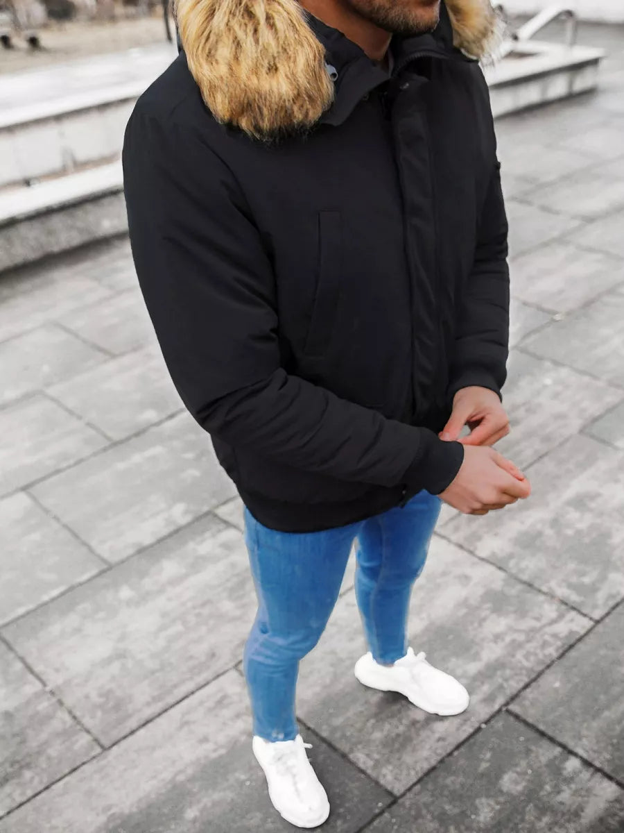 Bomber style winter black men's jacket Lemor