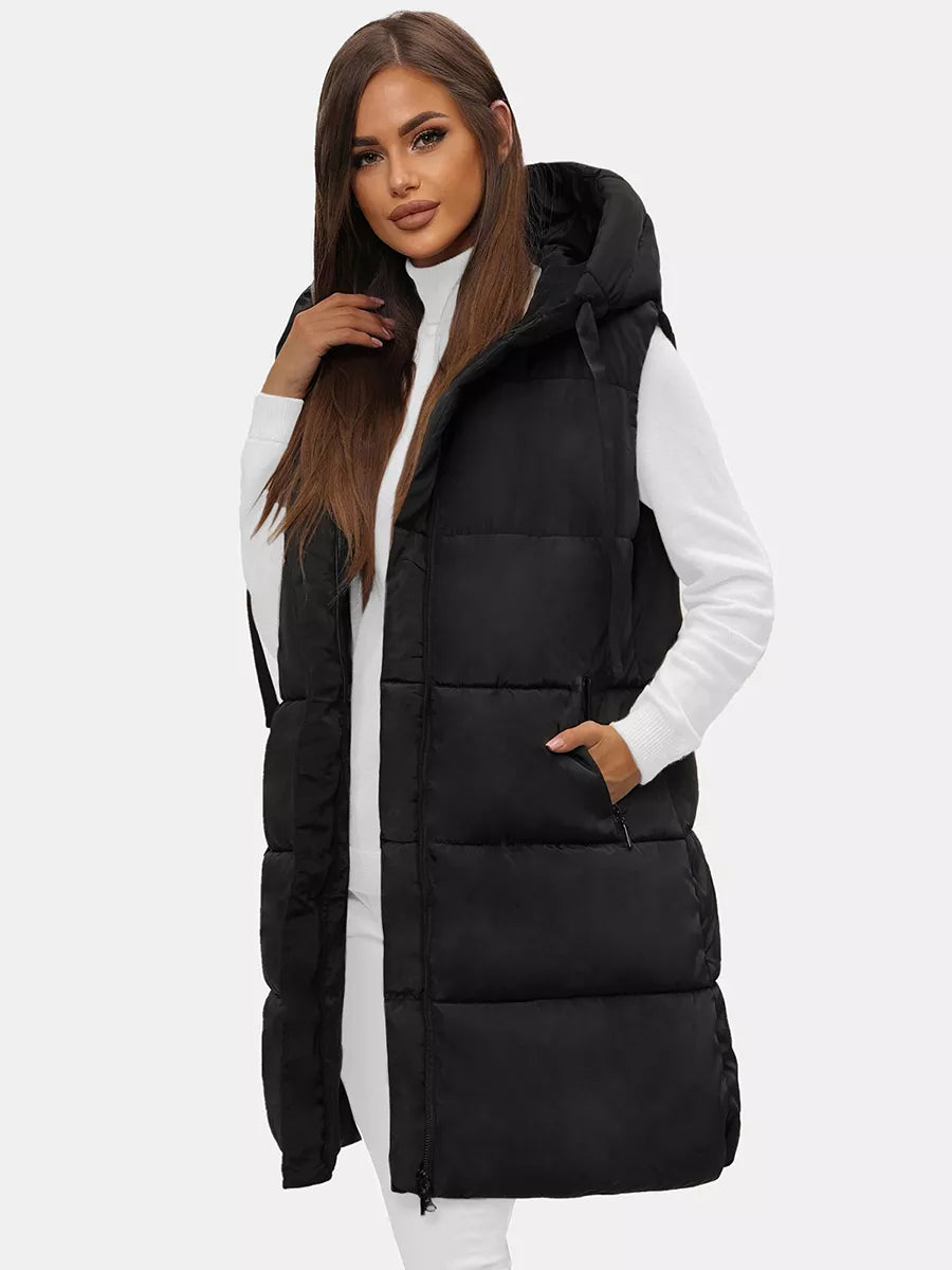 Long black women's vest Potom