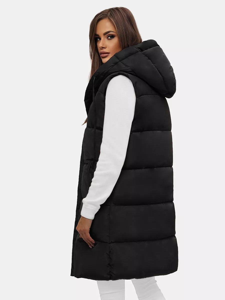 Long black women's vest Potom