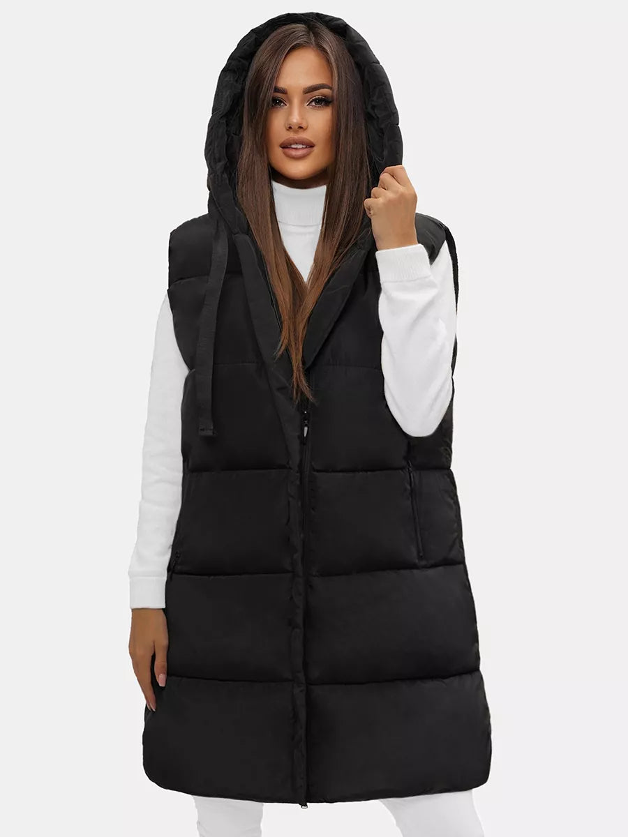 Long black women's vest Potom