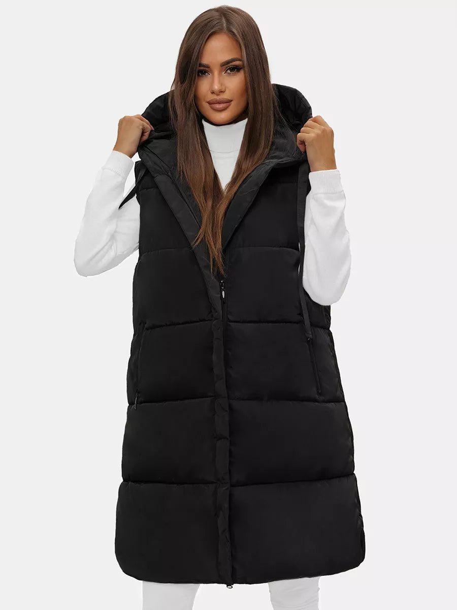 Long black women's vest Potom