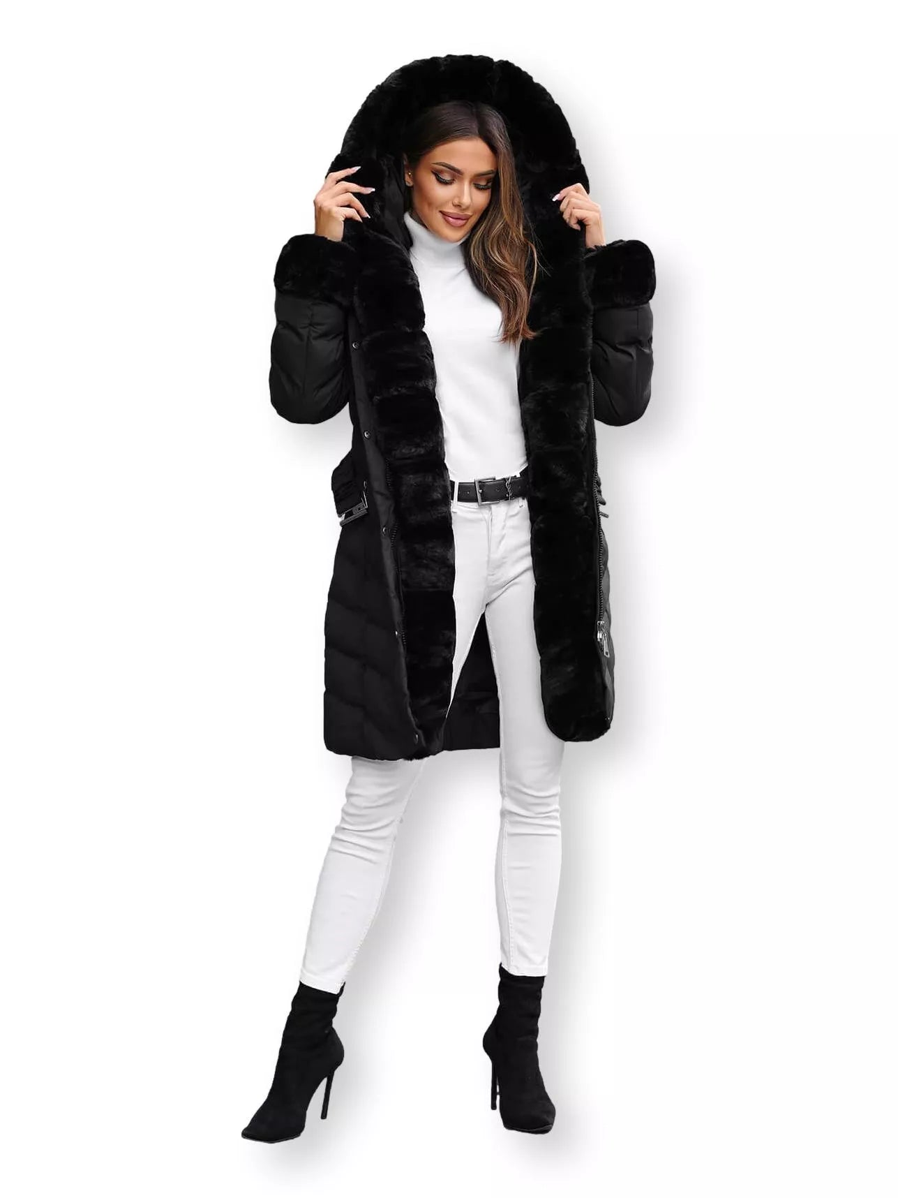 Black jacket with fur Dorter