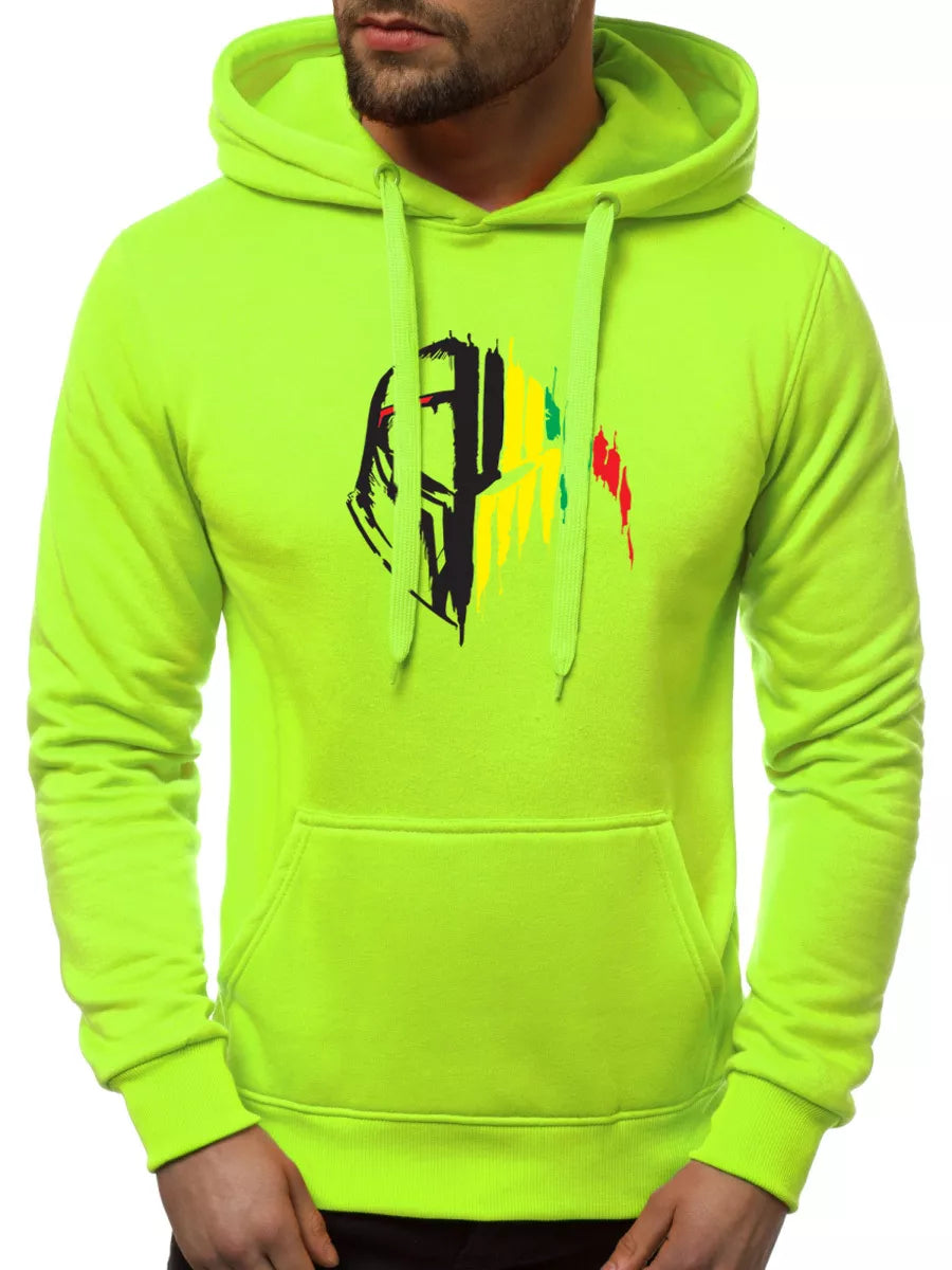 Neon green men's hoodie Knight