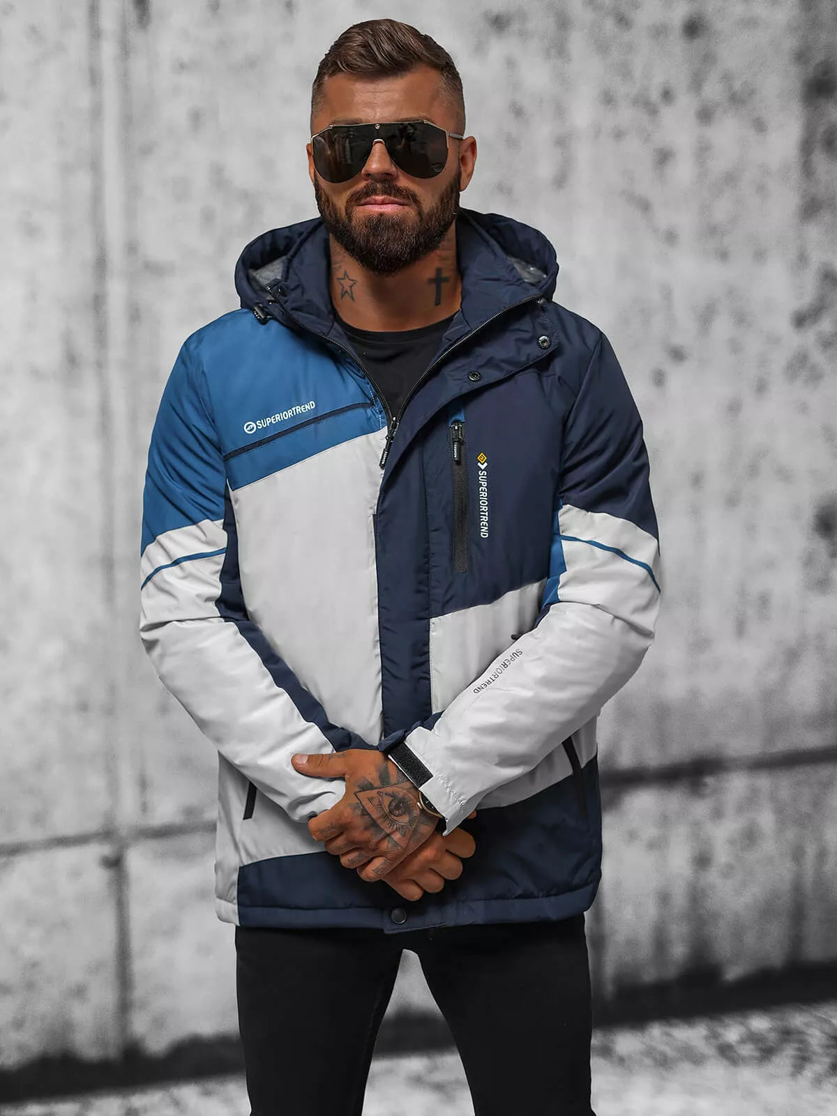 Grey - navy blue jacket Reker