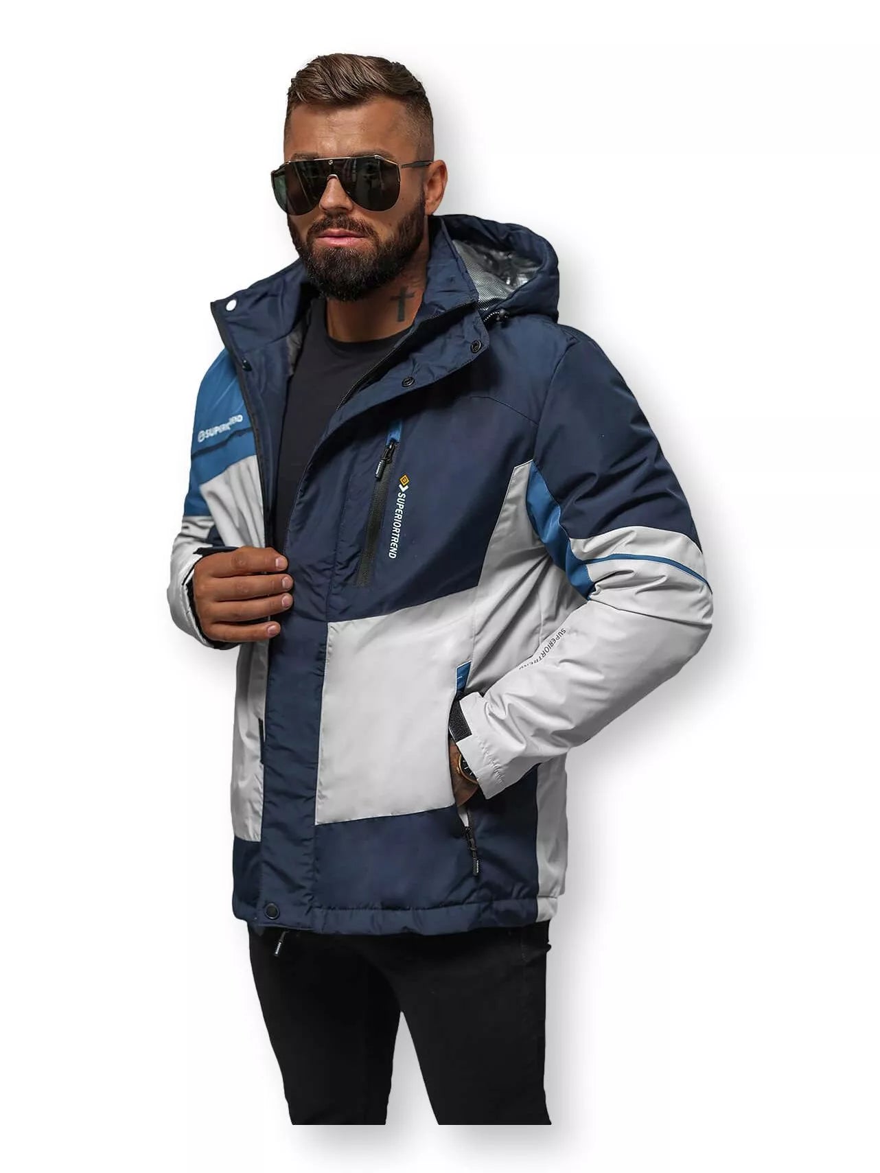 Grey - navy blue jacket Reker