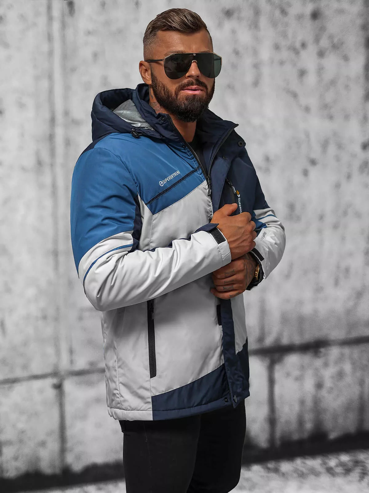 Grey - navy blue jacket Reker