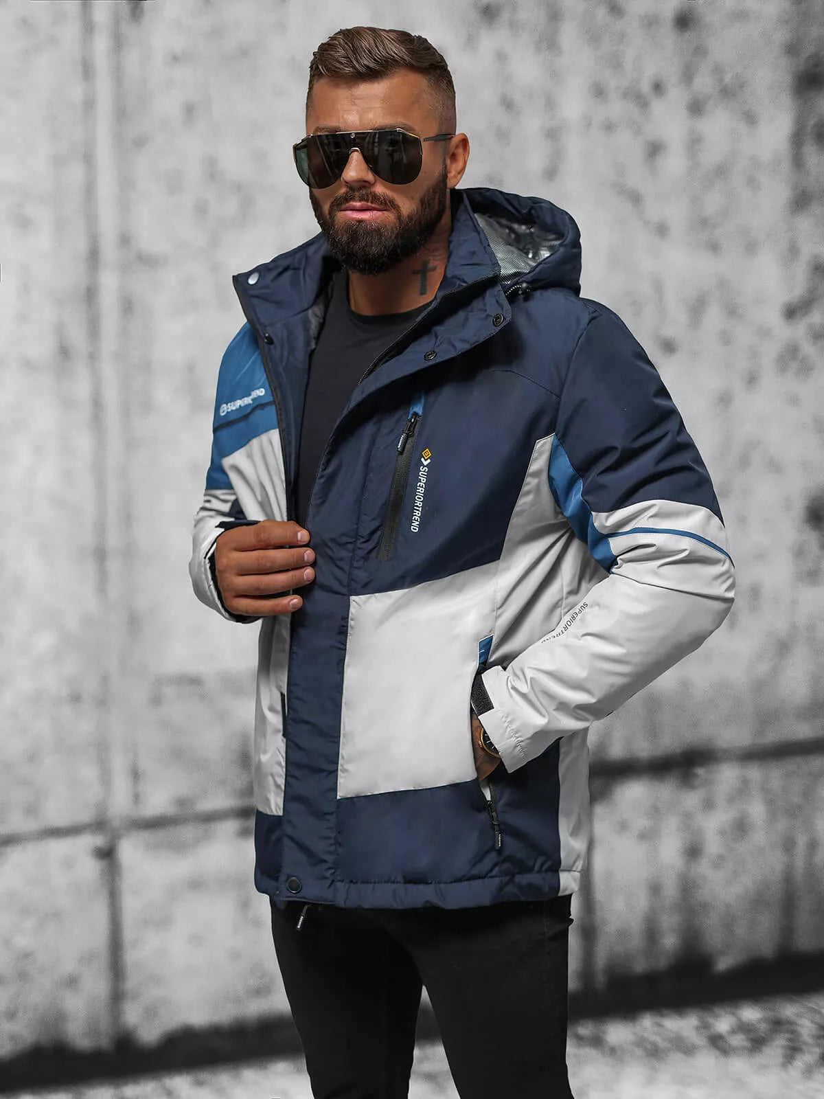 Grey - navy blue jacket Reker