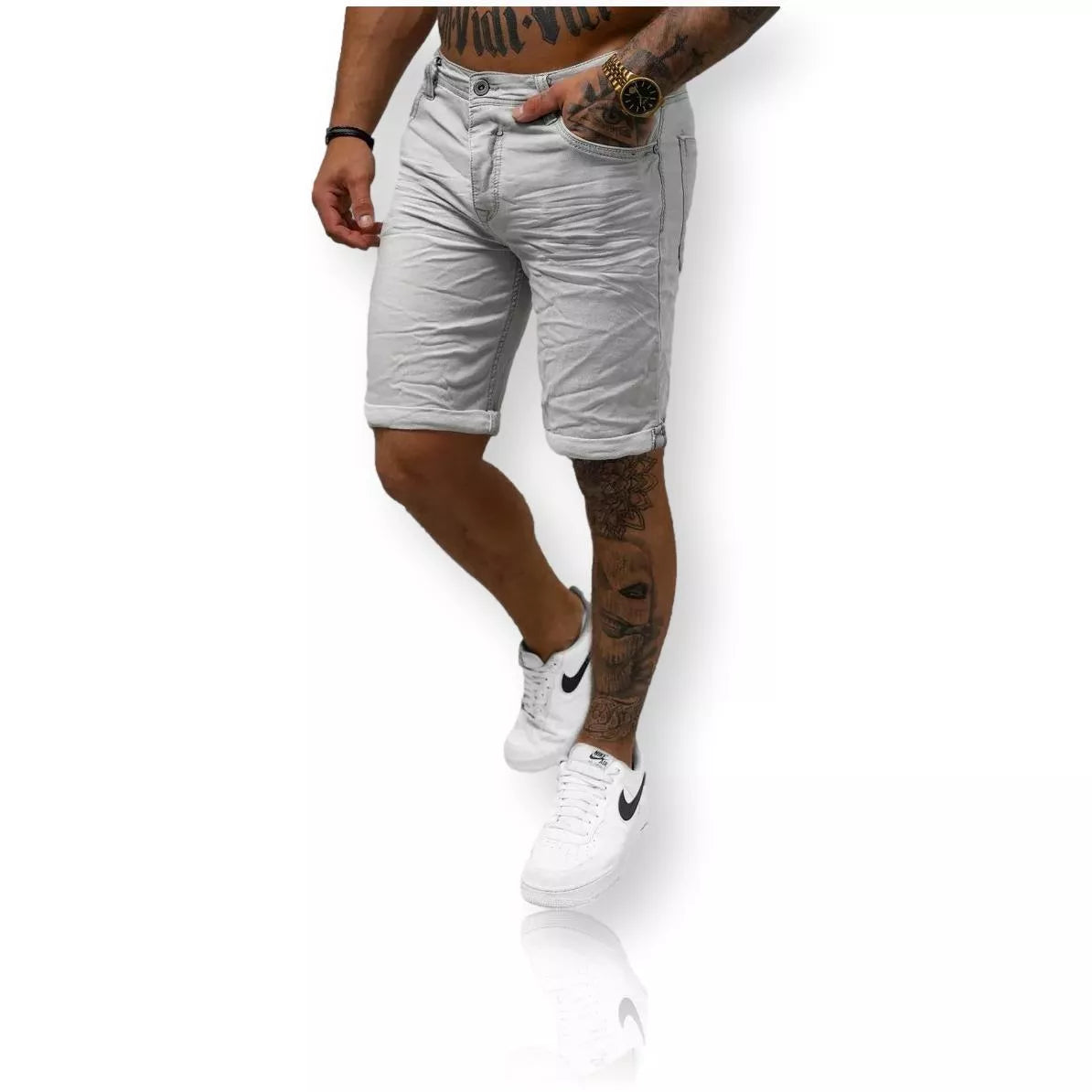 Grey denim shorts Leter