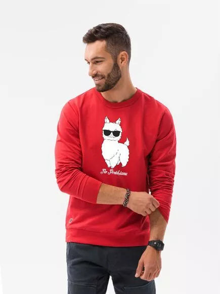 Red sweater No ProbLlama 