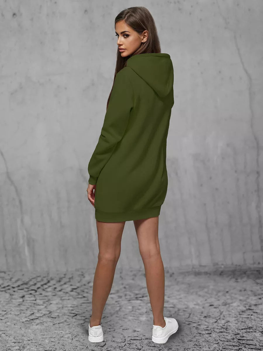 Women's khaki dress with hood Megan