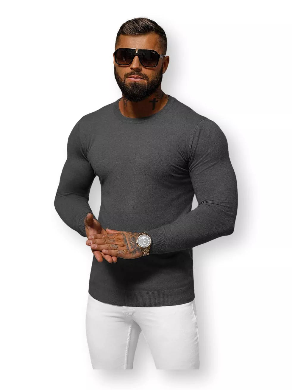 Dark gray sweater for men Zadal