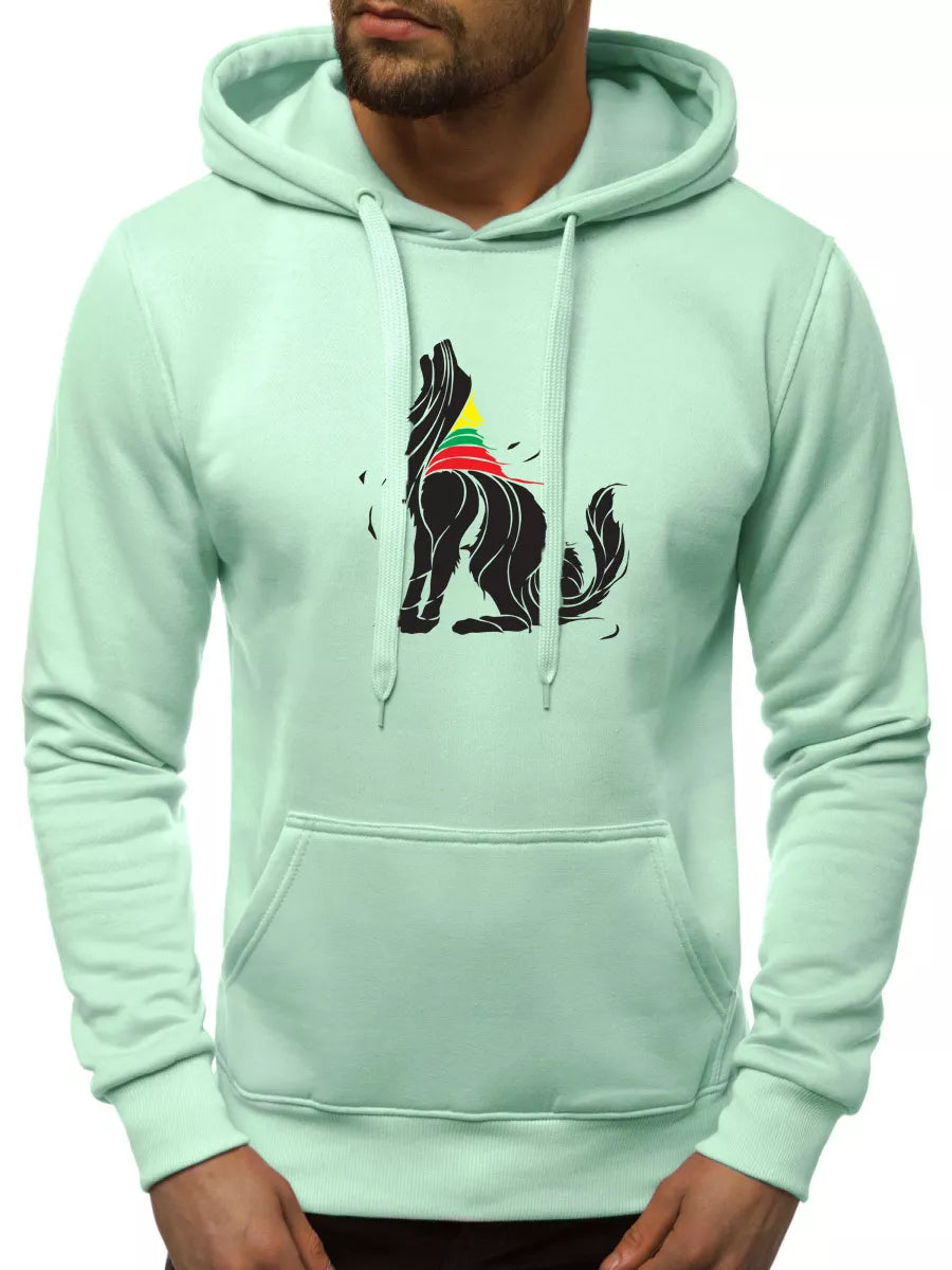 Men's mint-colored hoodie Wolf