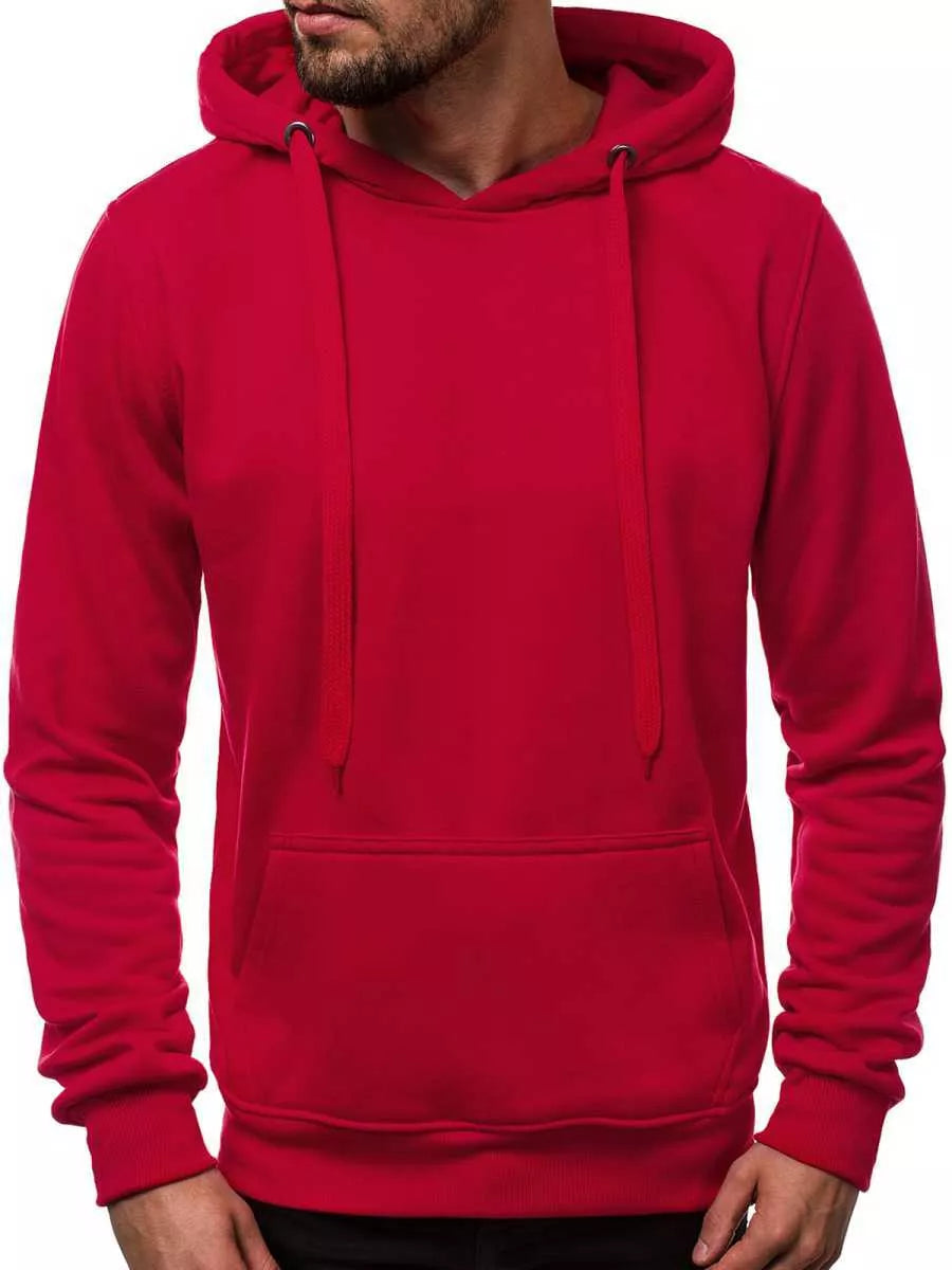 Red men's sweatshirt with hood Buvoli