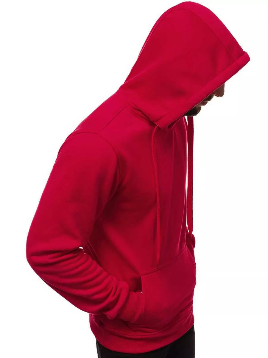 Red men's sweatshirt with hood Buvoli