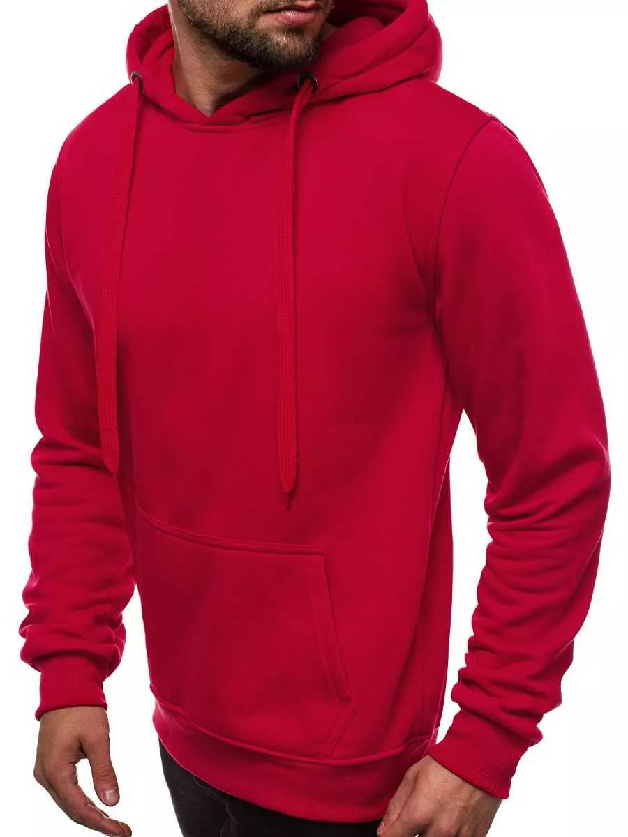 Red men's sweatshirt with hood Buvoli