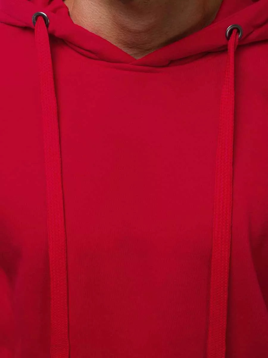 Red men's sweatshirt with hood Buvoli