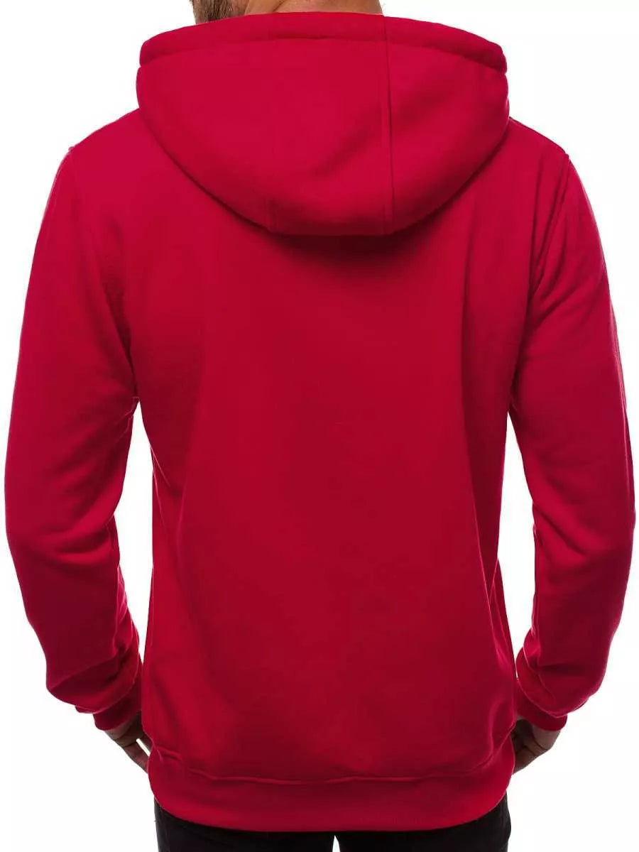 Red men's sweatshirt with hood Buvoli