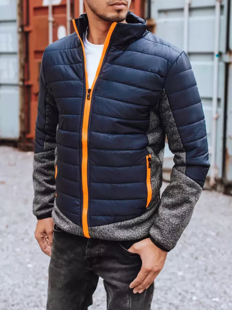 Men's dark blue jacket with orange details Karen