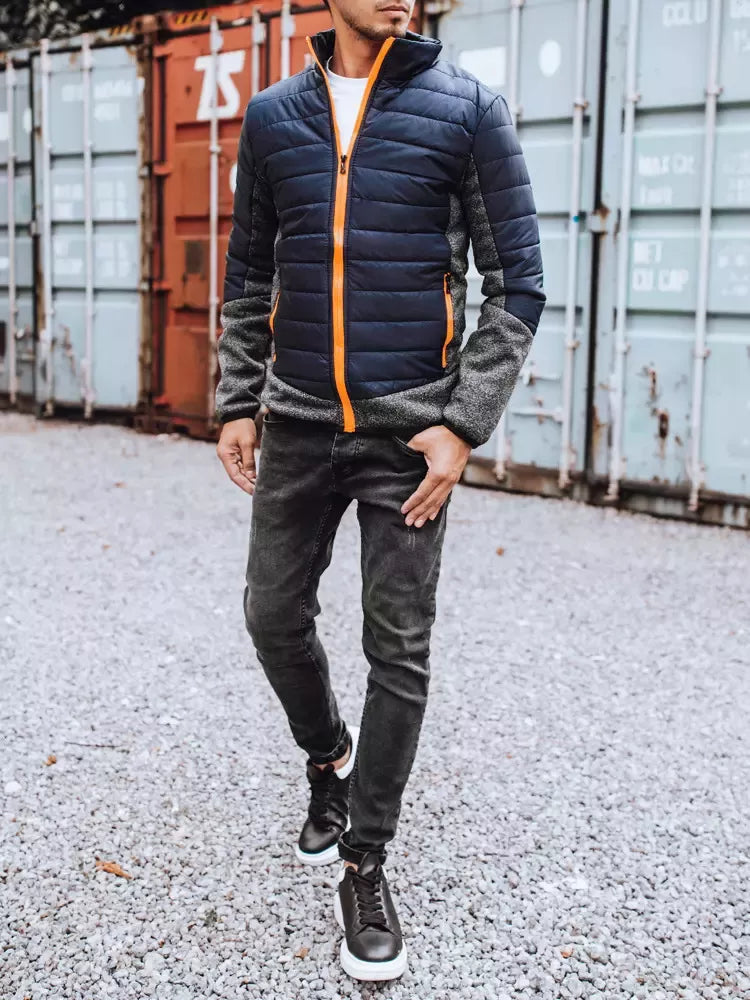 Men's dark blue jacket with orange details Karen