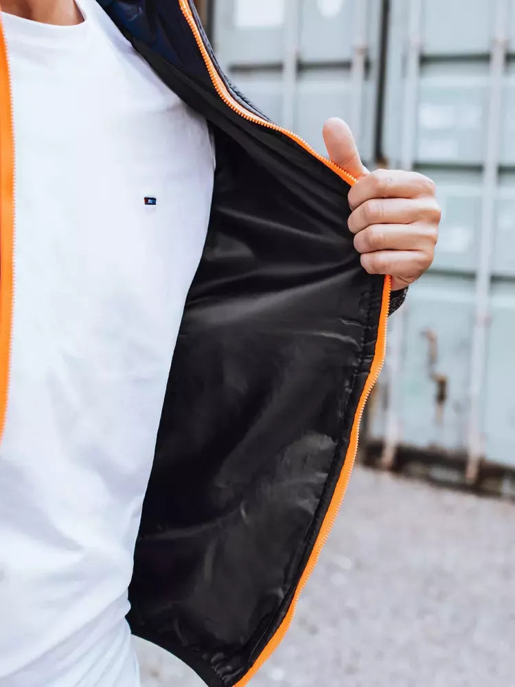 Men's dark blue jacket with orange details Karen