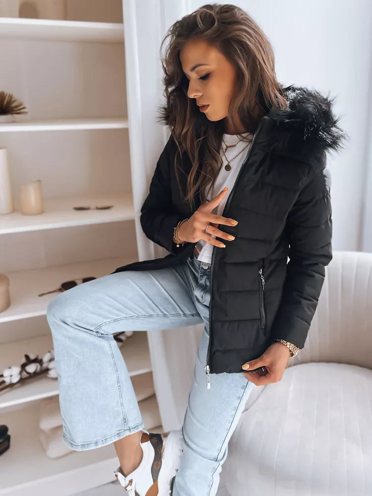 Jacket with fur hood Model