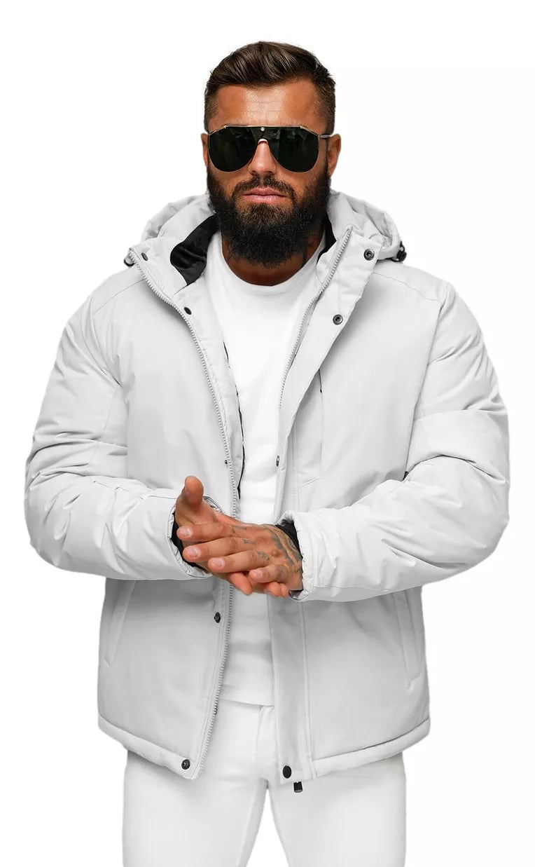 Light gray men's winter jacket Gamol