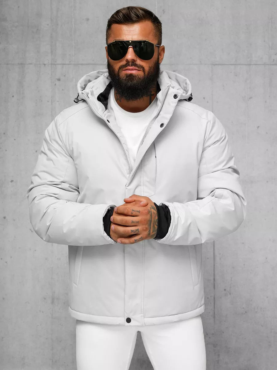 Light gray men's winter jacket Gamol