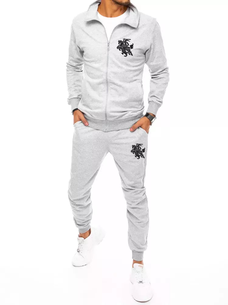 Light gray men's tracksuit without a hood, Vytis.