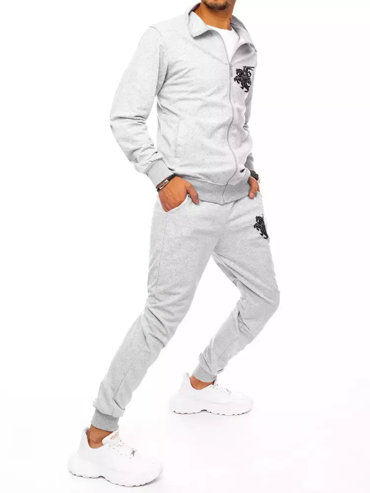 Light gray men's tracksuit without a hood, Vytis.