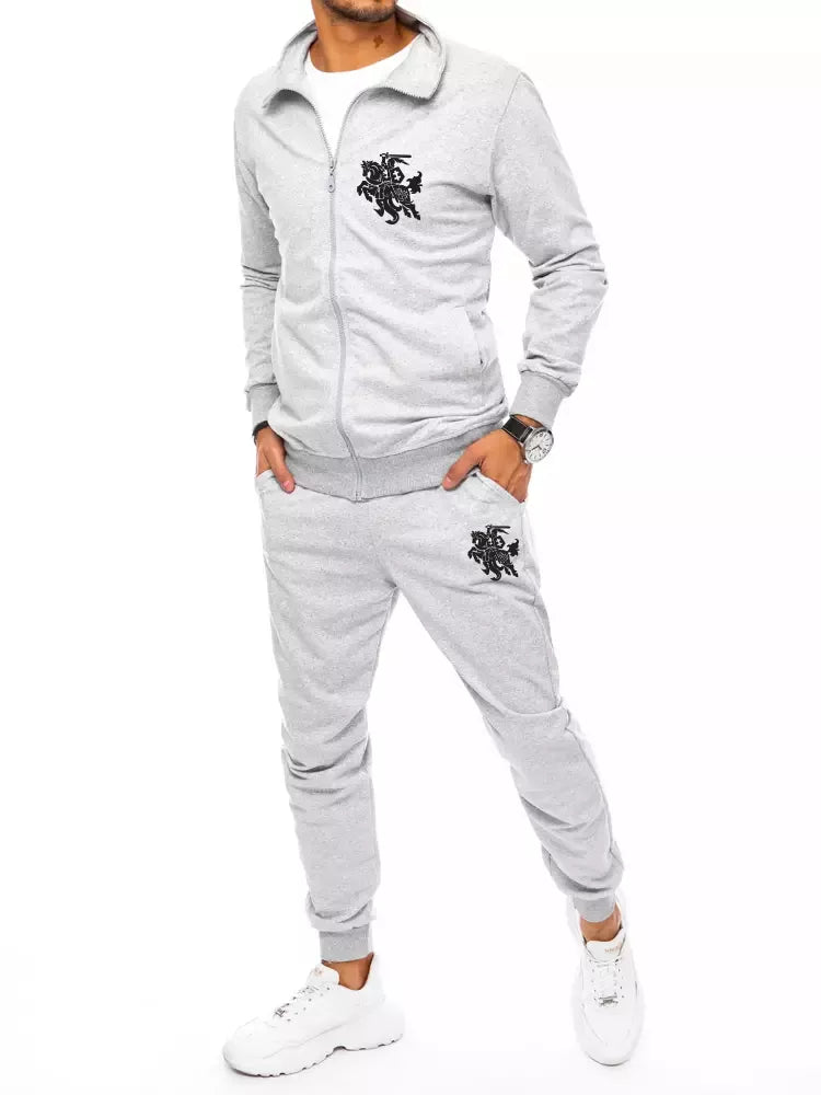 Light gray men's tracksuit without a hood, Vytis.