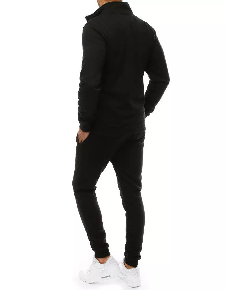 Men's black tracksuit without a hood.