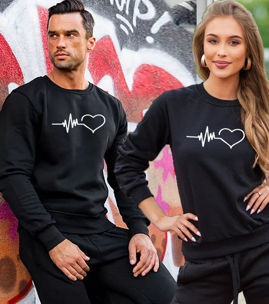 Black sweater Heart (with white) 