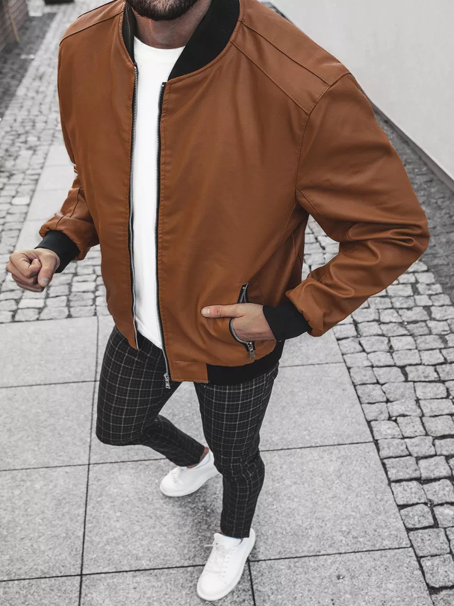 Eco leather jacket - caramel color Lugon