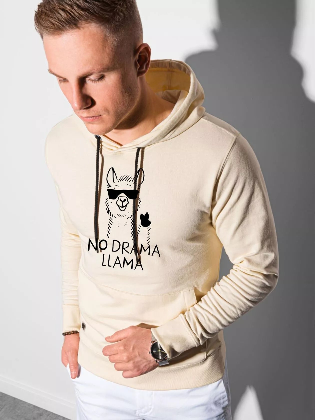 Yellow hoodie No drama Llama 