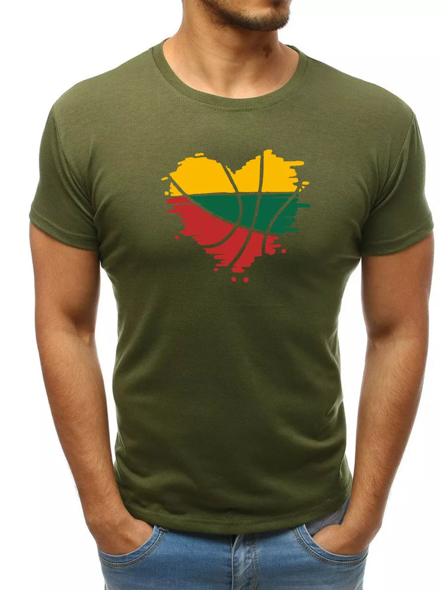 Khaki Men's T-Shirt Heart