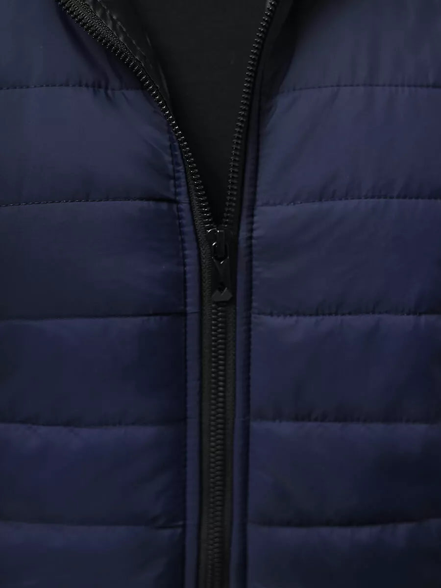 Dark blue men's jacket with hood Kidol