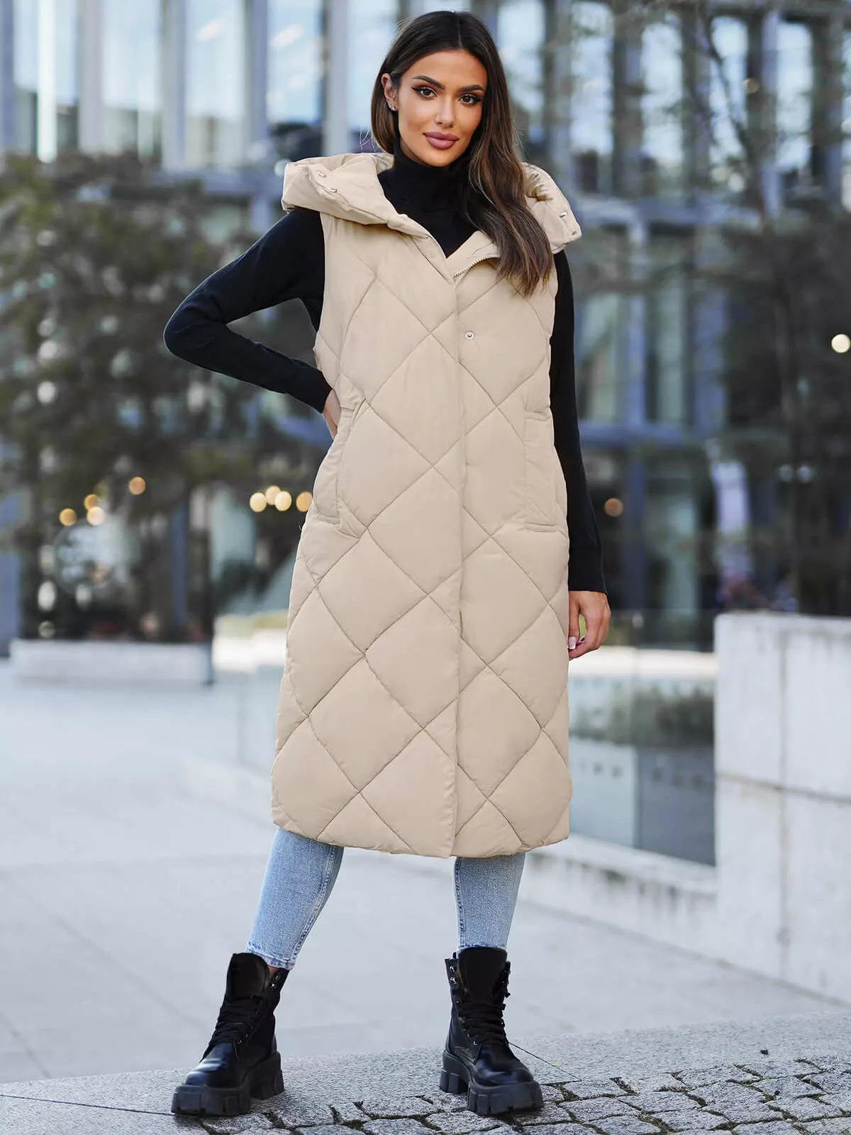 Brown long vest Kiket