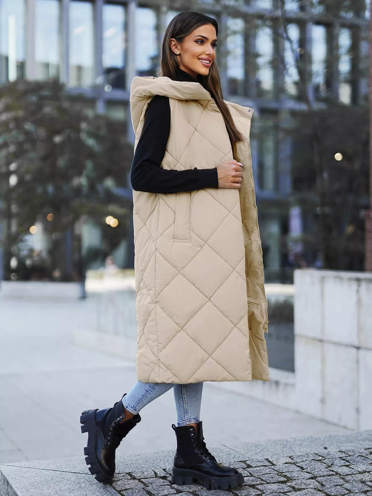 Brown long vest Kiket